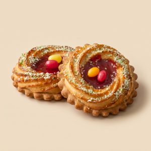 Marzipannester mit Marmeladenfüllung